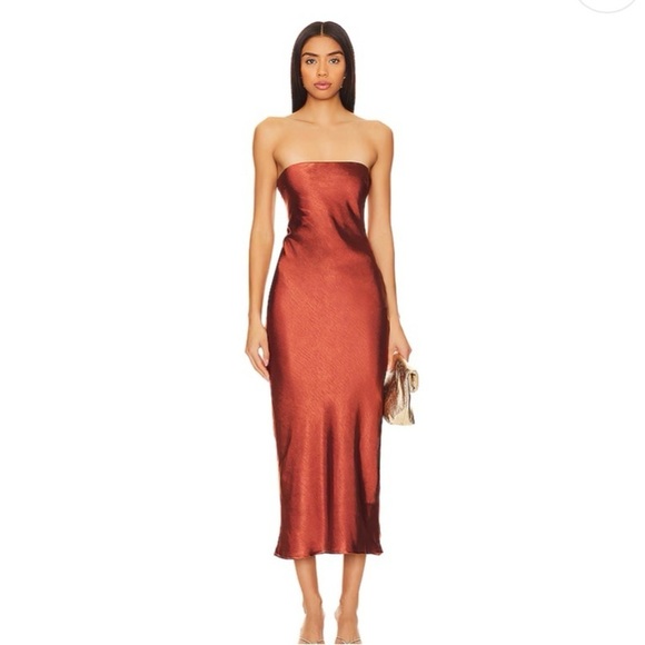 More to Come Emma Strapless Maxi Dress in Chocolate Size Small